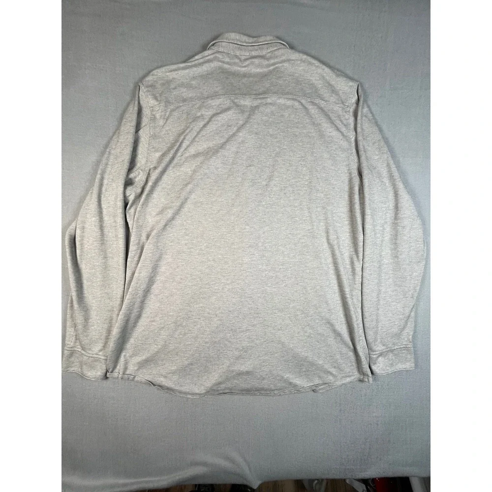 Travis Mathew Long Sleeve Button Shirt 3XL gray Waffle knit performance poly New
